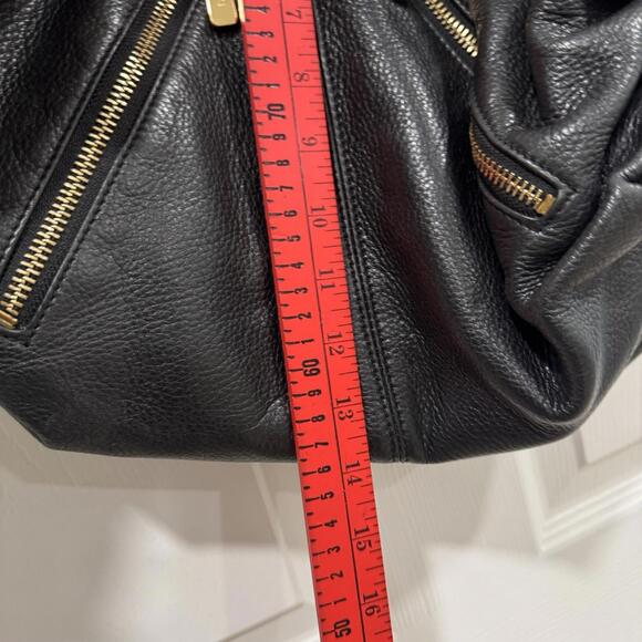 Michael Kors‎ Portland Black Pebbled Leather Hobo Tote Shoulder Handbag Purse - Picture 10 of 13